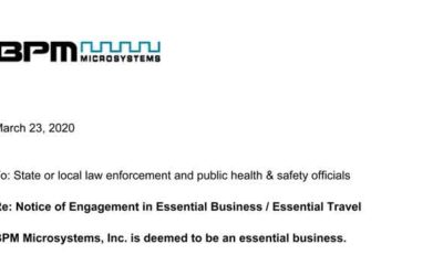 Notice of Engagement in Essential Business